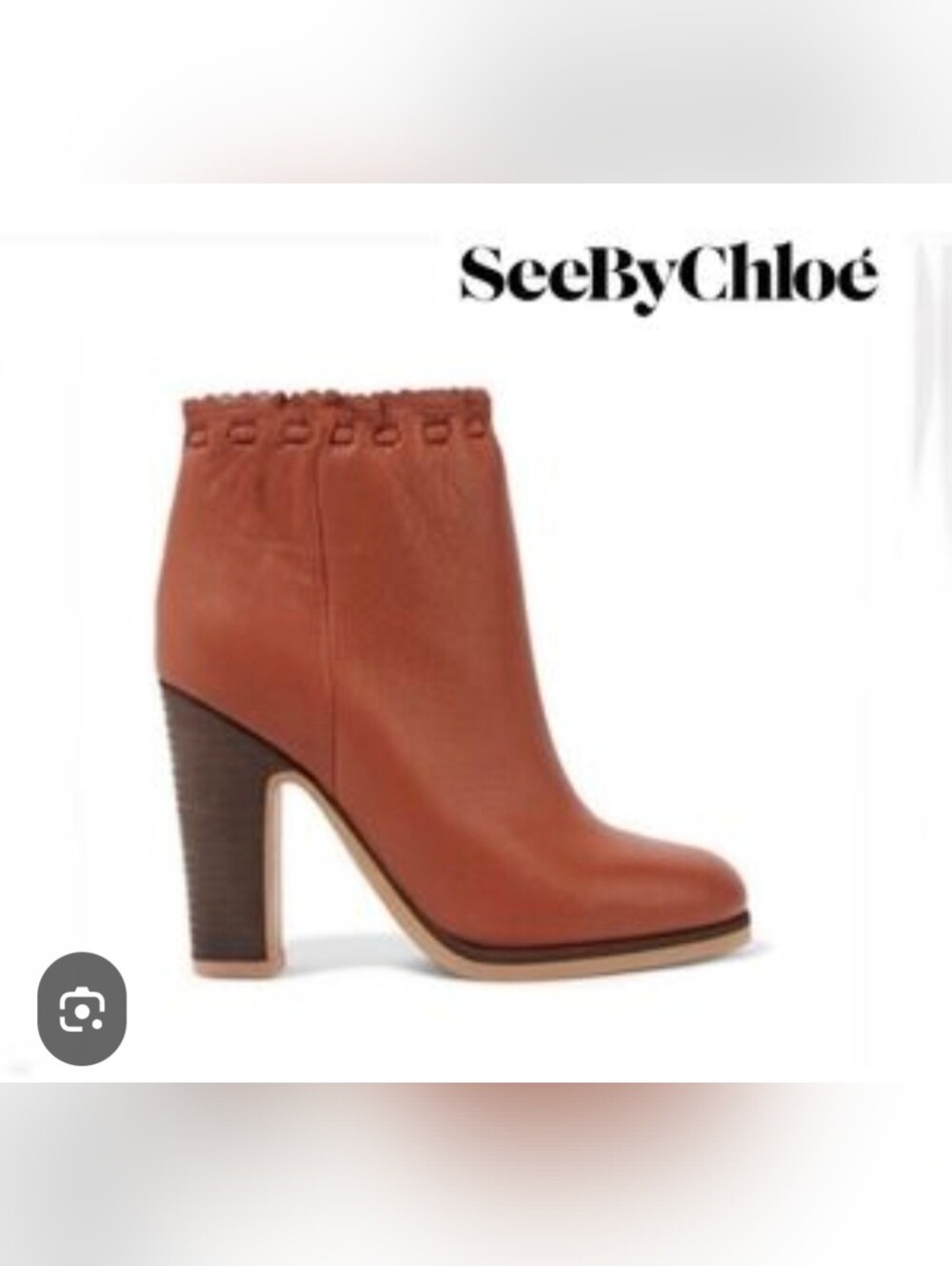 💕See By Chloé Brown Leather Block Heel Ankle Boots💕